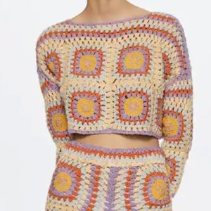 Mango Cotton Crochet Sweater